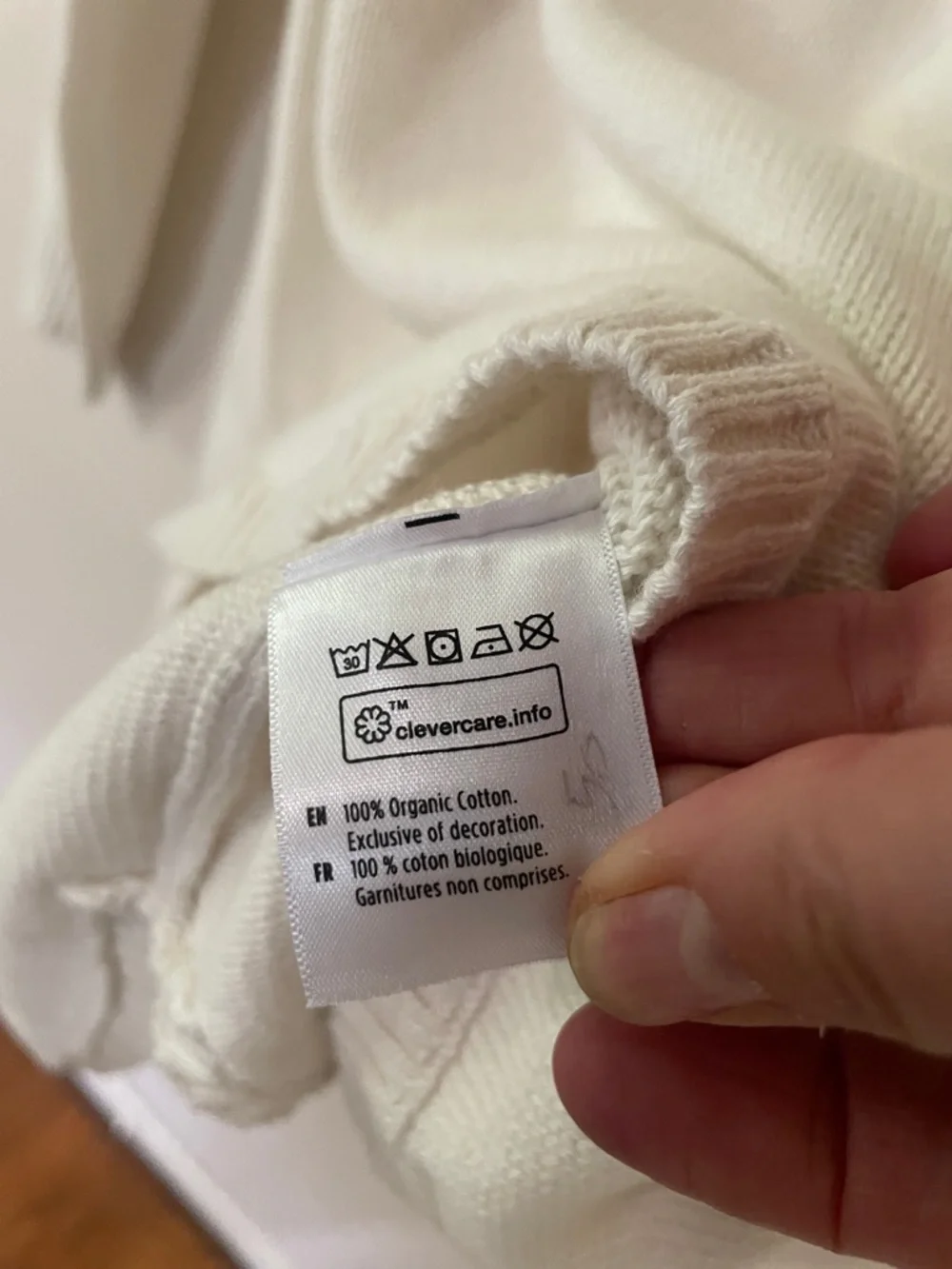 tentree Cream Open-Knit Yoke Crewneck Sweater 100% organic cotton NWT - Picture 5 of 12